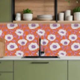 Bloemen - Grafisch - Oranje keuken achterwand 2 middel 871 -sfeer3