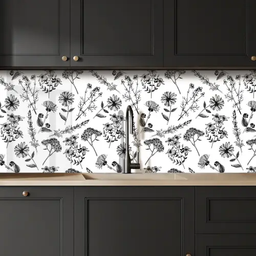 Bloemen - Kruiden - Vintage - Patronen keuken achterwand 2 middel 871 -sfeer1