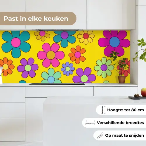Bloemen - Illustratie - Kleurrijk keuken achterwand 2 middel -sfeer4_NL