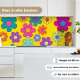 Bloemen - Illustratie - Kleurrijk keuken achterwand 2 middel -sfeer4_NL
