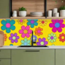 Bloemen - Illustratie - Kleurrijk keuken achterwand 2 middel -sfeer3