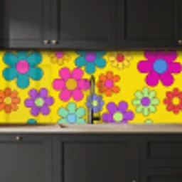 Bloemen - Illustratie - Kleurrijk keuken achterwand 2 middel -sfeer1