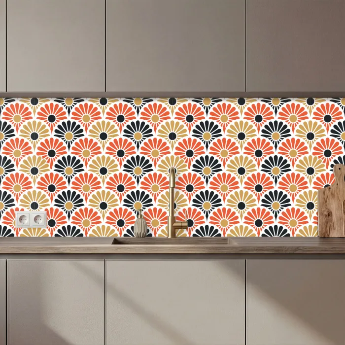 Bloemen - Japan - Patronen keuken achterwand 2 middel 871 zz_3dshopping