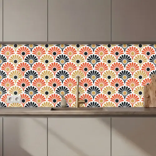 Bloemen - Japan - Patronen keuken achterwand 2 middel 871 zz_3dshopping
