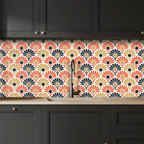 Bloemen - Japan - Patronen keuken achterwand 2 middel 871 -sfeer1