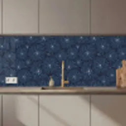 Bloemen - Japans - Patroon - Blauw - Wit keuken achterwand 2 middel 871 zz_3dshopping