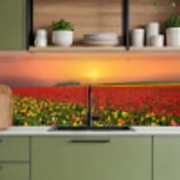 Bloemen - Landschap - Tulpen - Zonsondergang keuken achterwand 2 middel -sfeer3