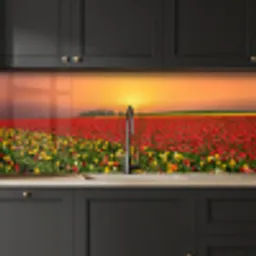 Bloemen - Landschap - Tulpen - Zonsondergang keuken achterwand 2 middel -sfeer1