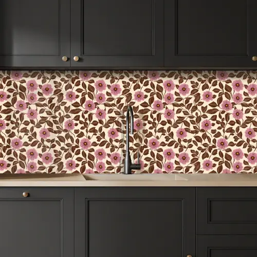 Bloemen - Bladeren - Kleurrijk keuken achterwand 2 middel 871 -sfeer1