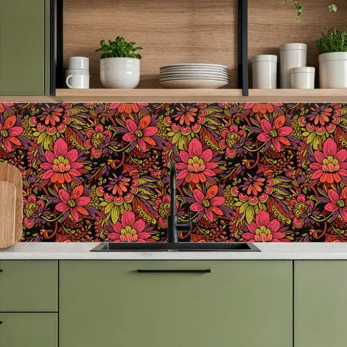 Bloemen - Bladeren - Design keuken achterwand 2 middel 871 -sfeer3