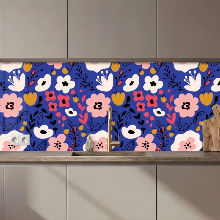 Bloemen - Bladeren - Patronen keuken achterwand 2 middel 871 zz_3dshopping