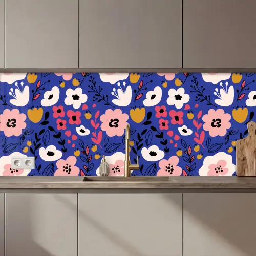 Bloemen - Bladeren - Patronen keuken achterwand 2 middel 871 zz_3dshopping