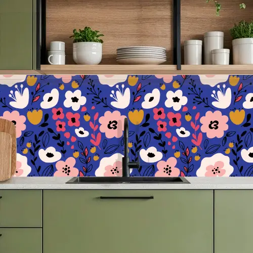 Bloemen - Bladeren - Patronen keuken achterwand 2 middel 871 -sfeer3