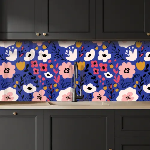 Bloemen - Bladeren - Patronen keuken achterwand 2 middel 871 -sfeer1