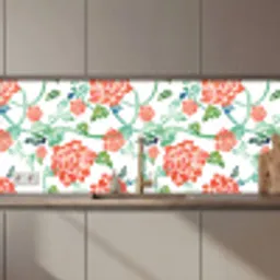 Bloemen - Bladeren - Patronen - Waterverf keuken achterwand 2 middel 871 zz_3dshopping