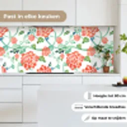 Bloemen - Bladeren - Patronen - Waterverf keuken achterwand 2 middel 871 -sfeer4_NL