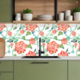 Bloemen - Bladeren - Patronen - Waterverf keuken achterwand 2 middel 871 -sfeer3