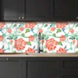Bloemen - Bladeren - Patronen - Waterverf keuken achterwand 2 middel 871 -sfeer1