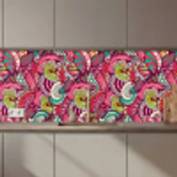 Bloemen - Bladeren - Regenboog - Hippie - Design keuken achterwand 2 middel 871 zz_3dshopping
