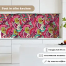 Bloemen - Bladeren - Regenboog - Hippie - Design keuken achterwand 2 middel 871 -sfeer4_NL