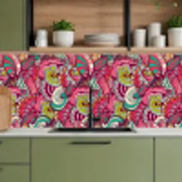 Bloemen - Bladeren - Regenboog - Hippie - Design keuken achterwand 2 middel 871 -sfeer3