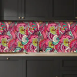 Bloemen - Bladeren - Regenboog - Hippie - Design keuken achterwand 2 middel 871 -sfeer1