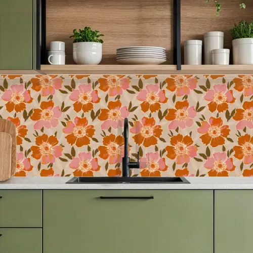 Bloemen - Motief - Retro keuken achterwand 2 middel 871 -sfeer3