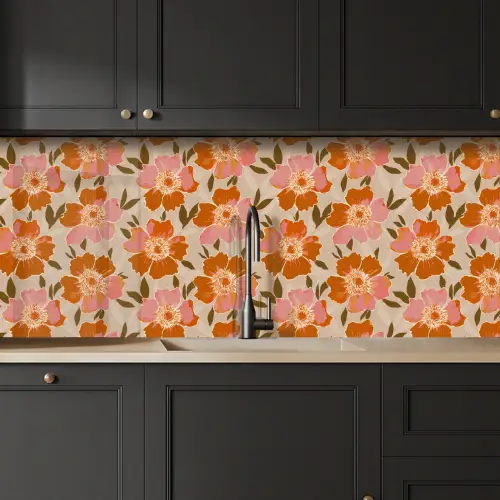 Bloemen - Motief - Retro keuken achterwand 2 middel 871 -sfeer1