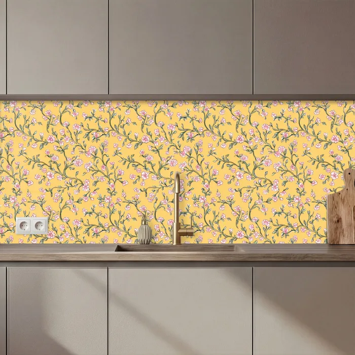 Bloemen - Motief - Geel keuken achterwand 2 middel 871 zz_3dshopping