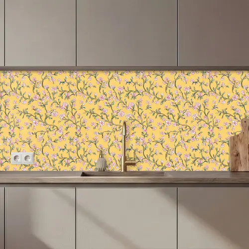Bloemen - Motief - Geel keuken achterwand 2 middel 871 zz_3dshopping