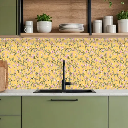Bloemen - Motief - Geel keuken achterwand 2 middel 871 -sfeer3