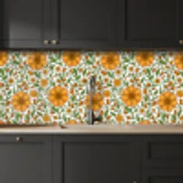 Bloemen - Oranje - Design keuken achterwand 2 middel 871 -sfeer1