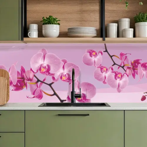 Bloemen - Orchidee - Roze keuken achterwand 2 middel -sfeer3