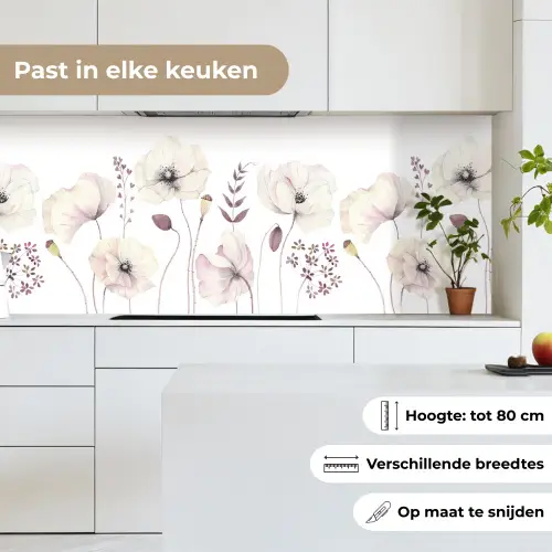 Bloemen - Pastel - Planten - Wit keuken achterwand 2 middel -sfeer4_NL