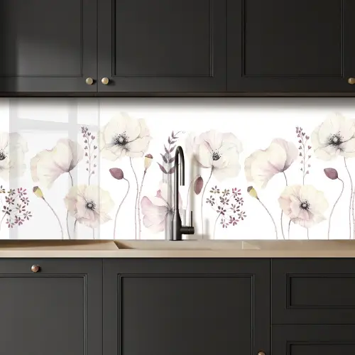 Bloemen - Pastel - Planten - Wit keuken achterwand 2 middel -sfeer1