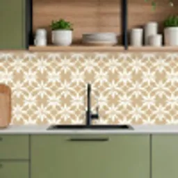 Bloemen - Patroon - Beige keuken achterwand 2 middel 871 -sfeer3