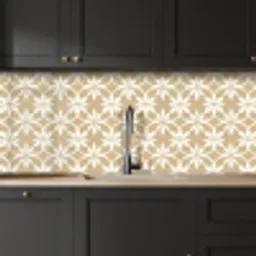 Bloemen - Patroon - Beige keuken achterwand 2 middel 871 -sfeer1