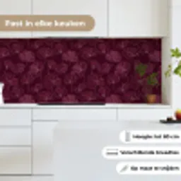 Bloemen - Patroon - Bordeauxrood keuken achterwand 2 middel 871 -sfeer4_NL