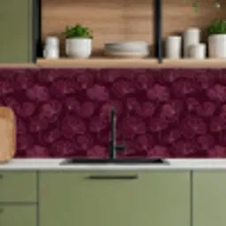Bloemen - Patroon - Bordeauxrood keuken achterwand 2 middel 871 -sfeer3