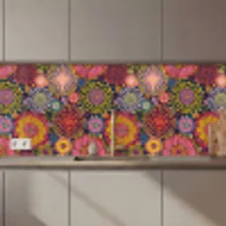 Bloemen - Patroon - Lijn keuken achterwand 2 middel 871 zz_3dshopping