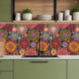 Bloemen - Patroon - Lijn keuken achterwand 2 middel 871 -sfeer3