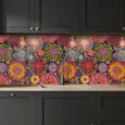 Bloemen - Patroon - Lijn keuken achterwand 2 middel 871 -sfeer1