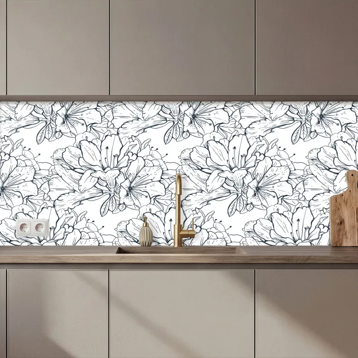Bloemen - Patroon - Lijn keuken achterwand 2 middel 871 zz_3dshopping
