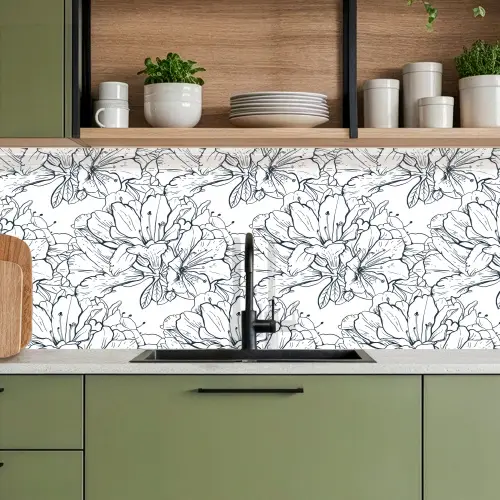 Bloemen - Patroon - Lijn keuken achterwand 2 middel 871 -sfeer3