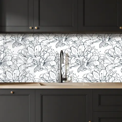 Bloemen - Patroon - Lijn keuken achterwand 2 middel 871 -sfeer1