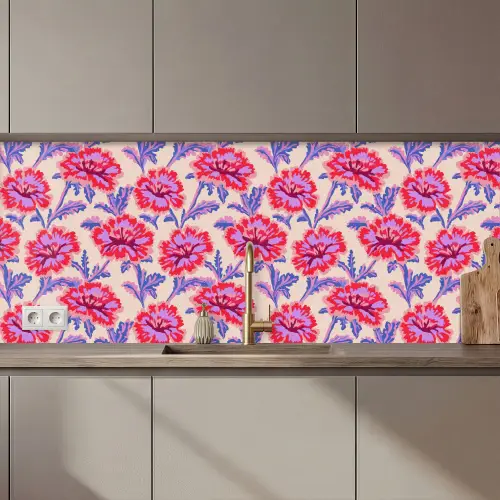 Bloemen - Patroon - Meerkleurig keuken achterwand 2 middel 871 zz_3dshopping