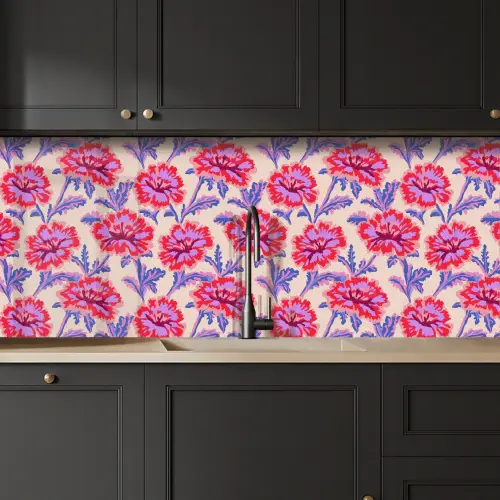 Bloemen - Patroon - Meerkleurig keuken achterwand 2 middel 871 -sfeer1