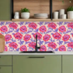 Bloemen - Patroon - Meerkleurig keuken achterwand 2 middel 871 -sfeer3