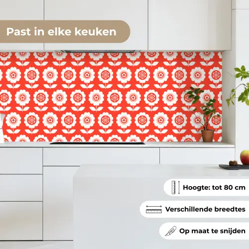 Bloemen - Patroon - Rood keuken achterwand 2 middel 871 -sfeer4_NL
