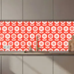 Bloemen - Patroon - Rood keuken achterwand 2 middel 871 zz_3dshopping